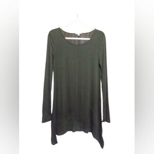 Zenana Outfitters Olive Green Long-Sleeve Asymmetric Tunic